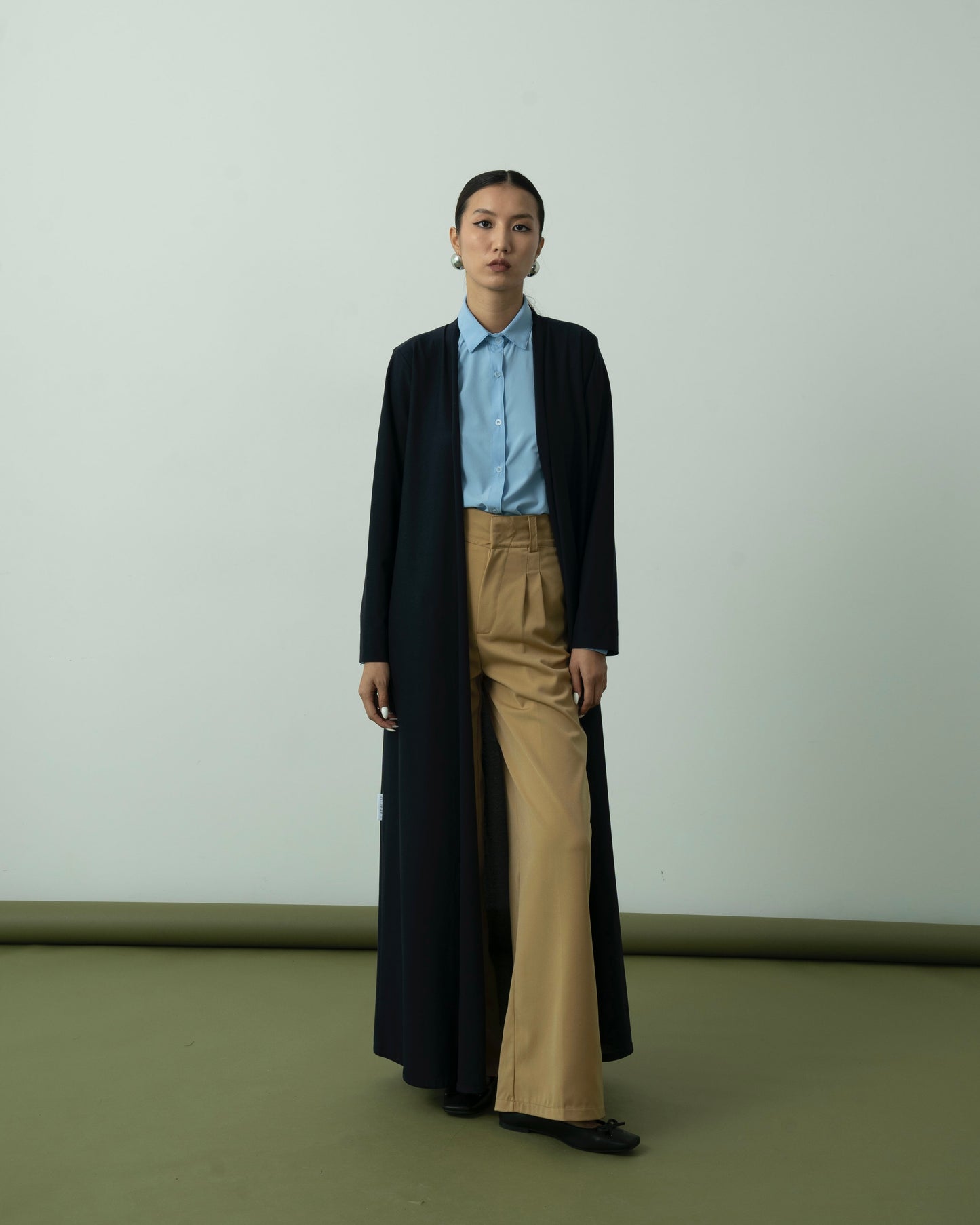 Navy Blue Basic Stretch Abaya