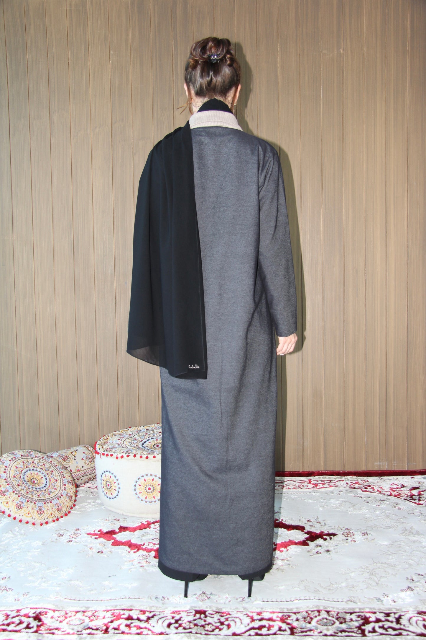 Denim & Suede Abaya