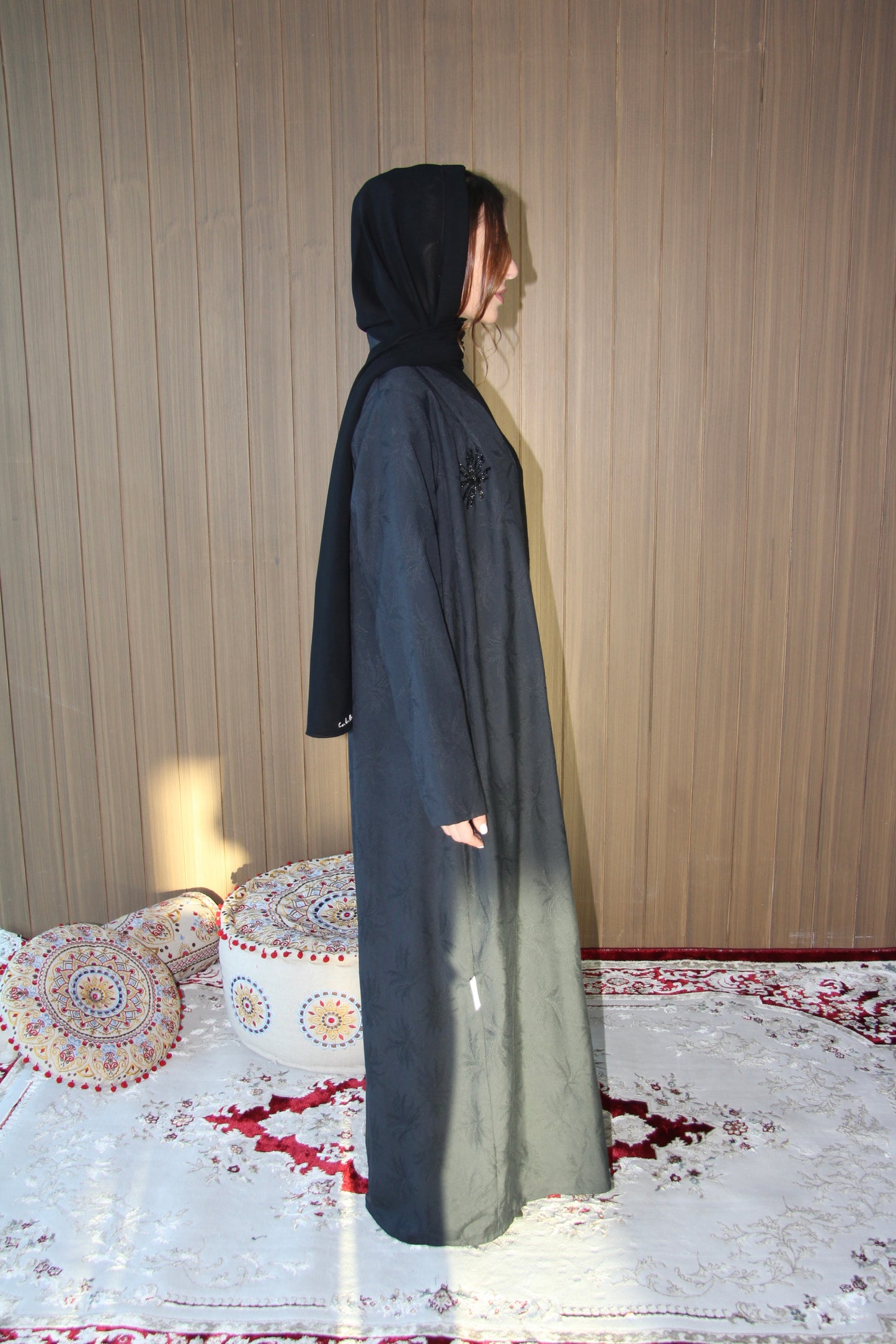 Black Palm Tree Abaya