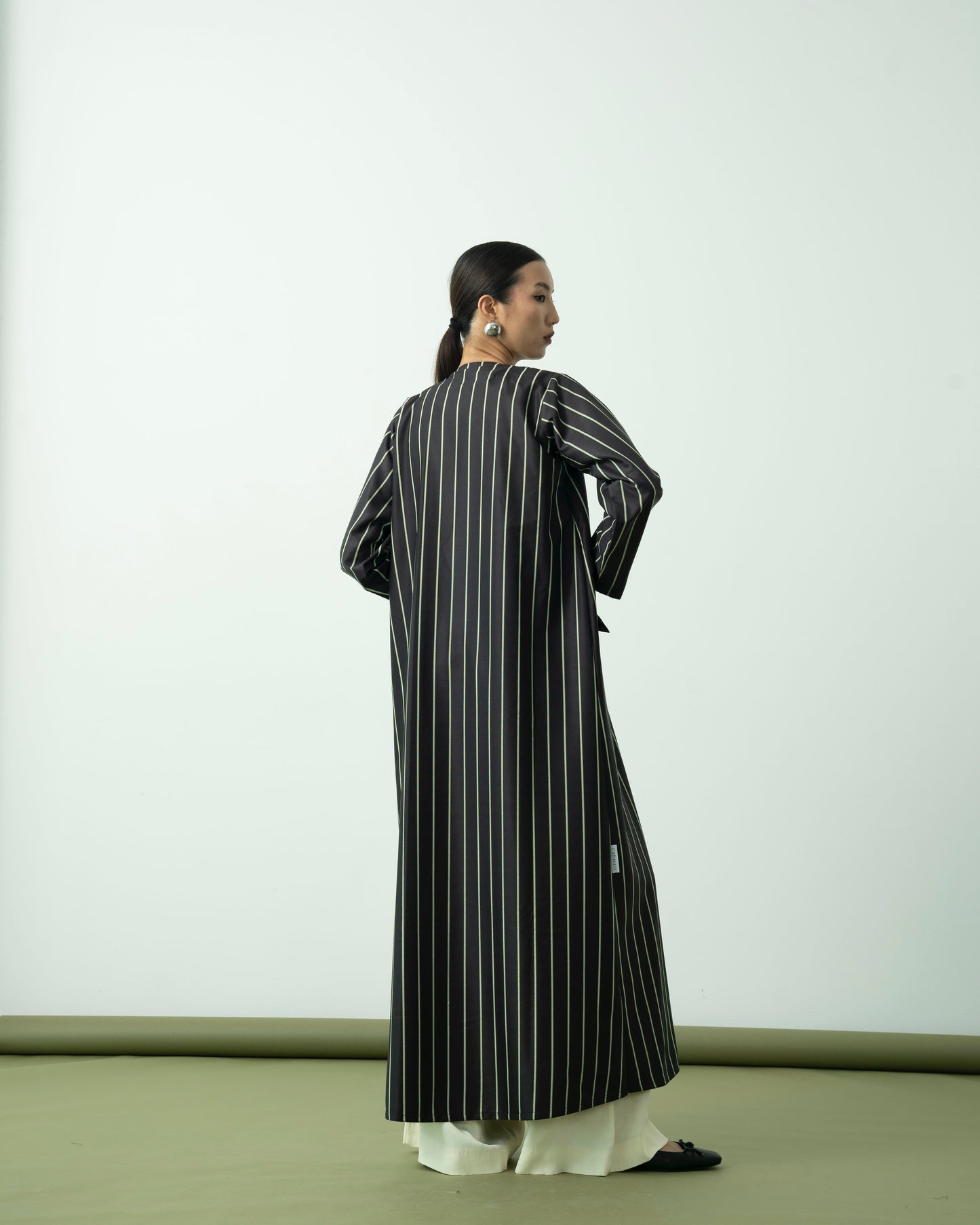 Green Stripes Suited Abaya