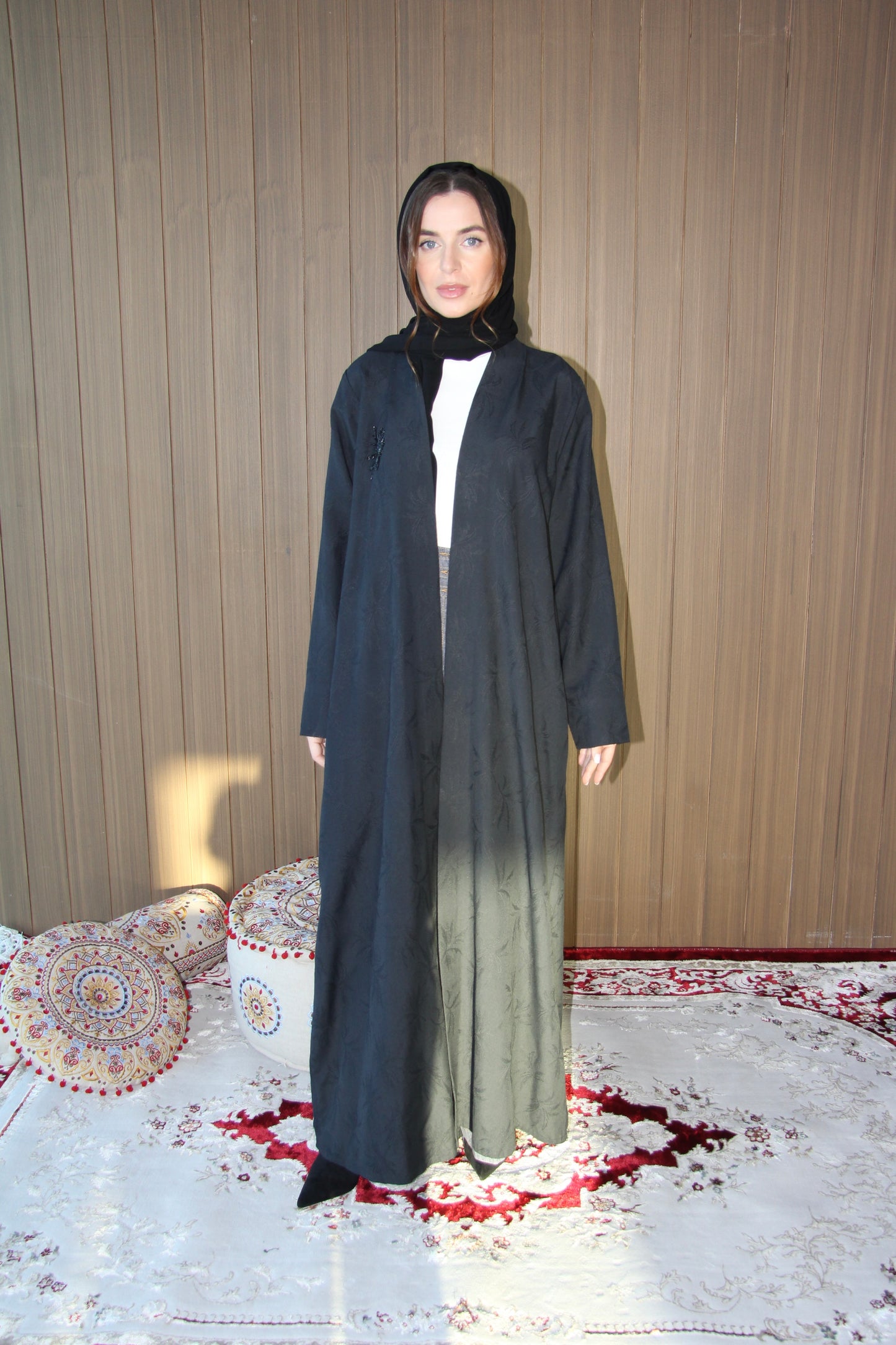 Black Palm Tree Abaya