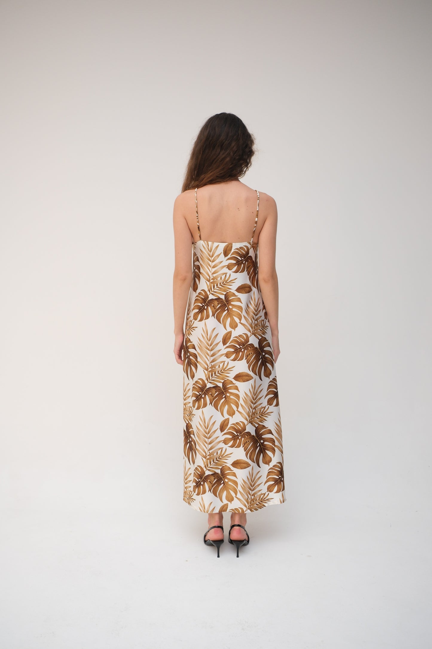 Golden Leaves Silk Dress