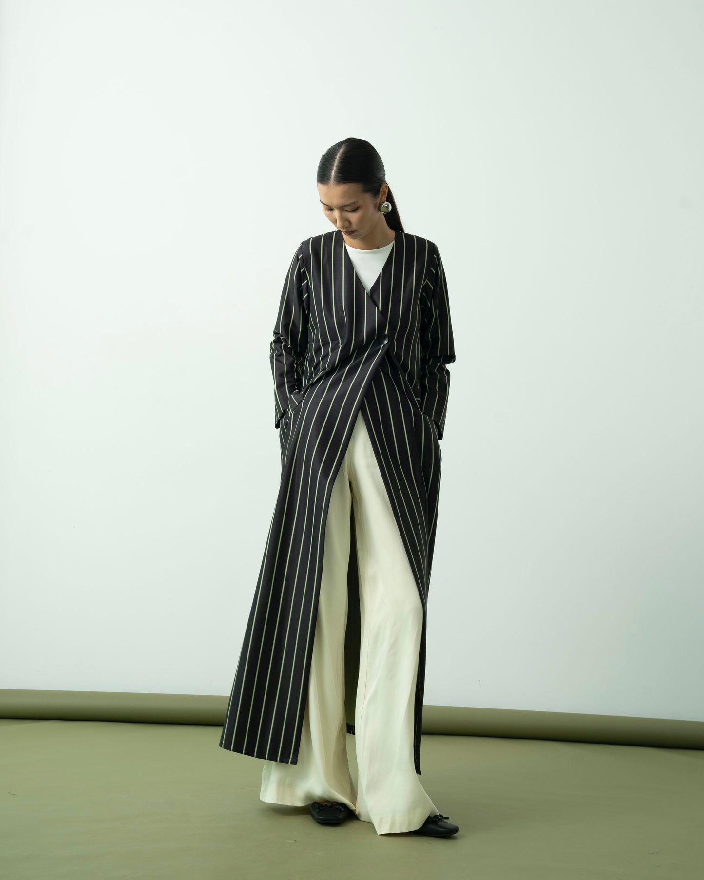 Green Stripes Suited Abaya