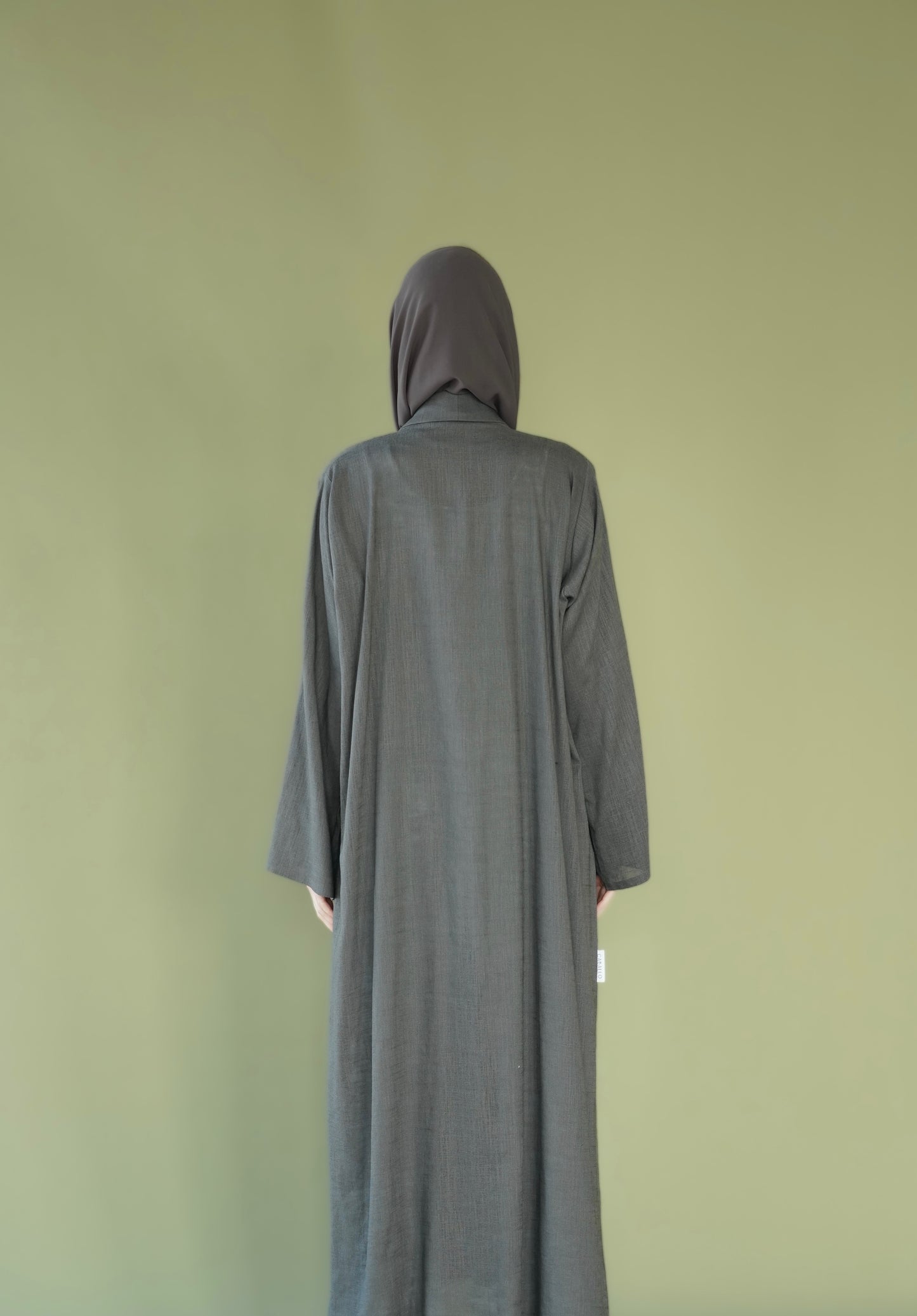 Buttoned up Linen Abaya