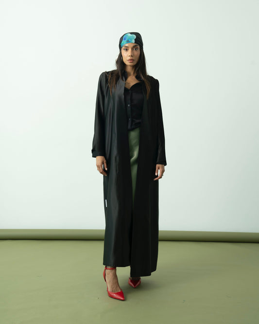 Black Pleated Abaya