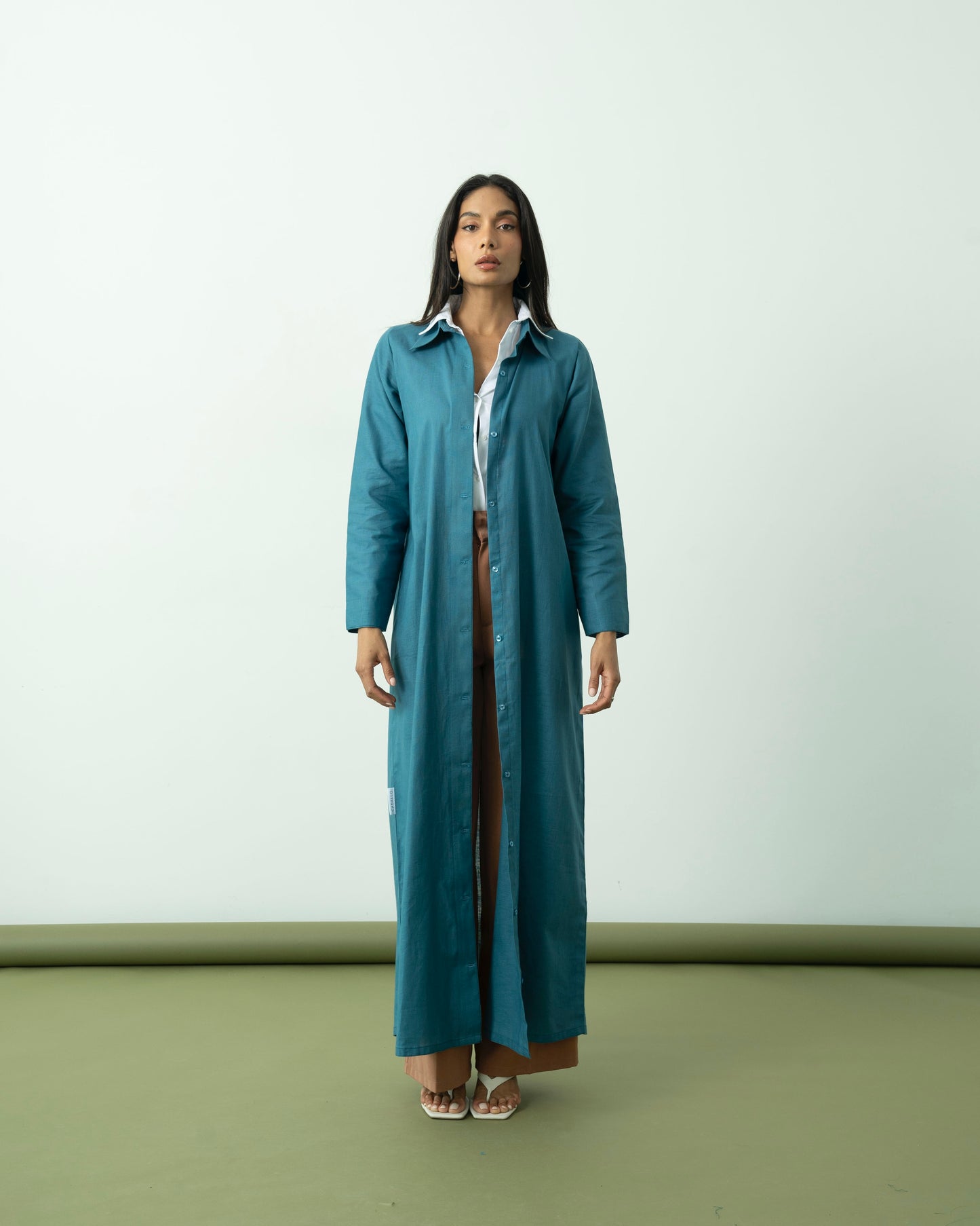 Blue Buttoned Down Abaya