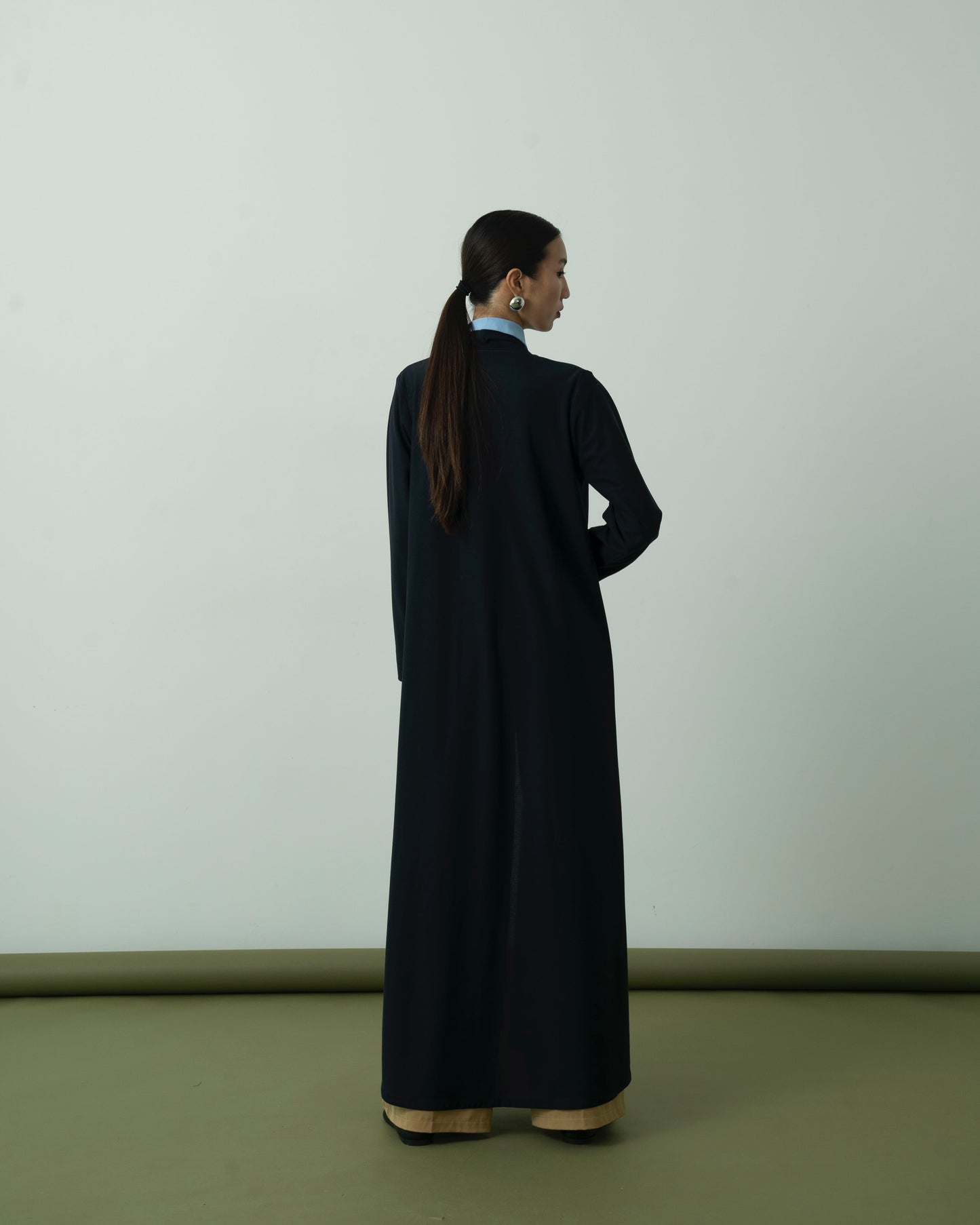 Navy Blue Basic Stretch Abaya