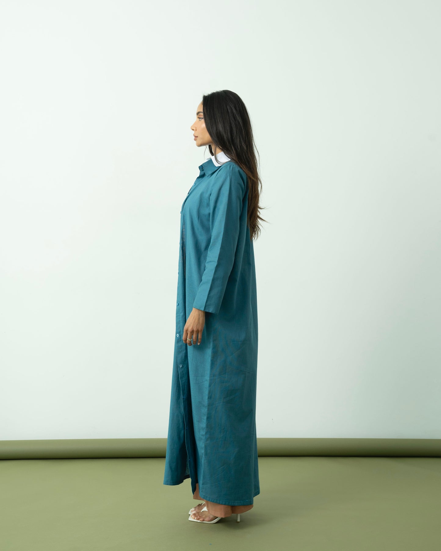 Blue Buttoned Down Abaya