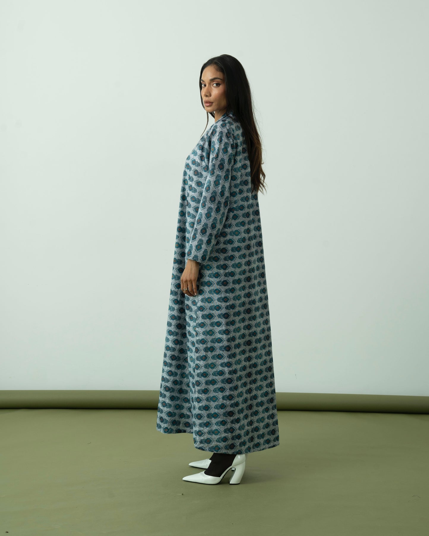 Printed Linen Abaya