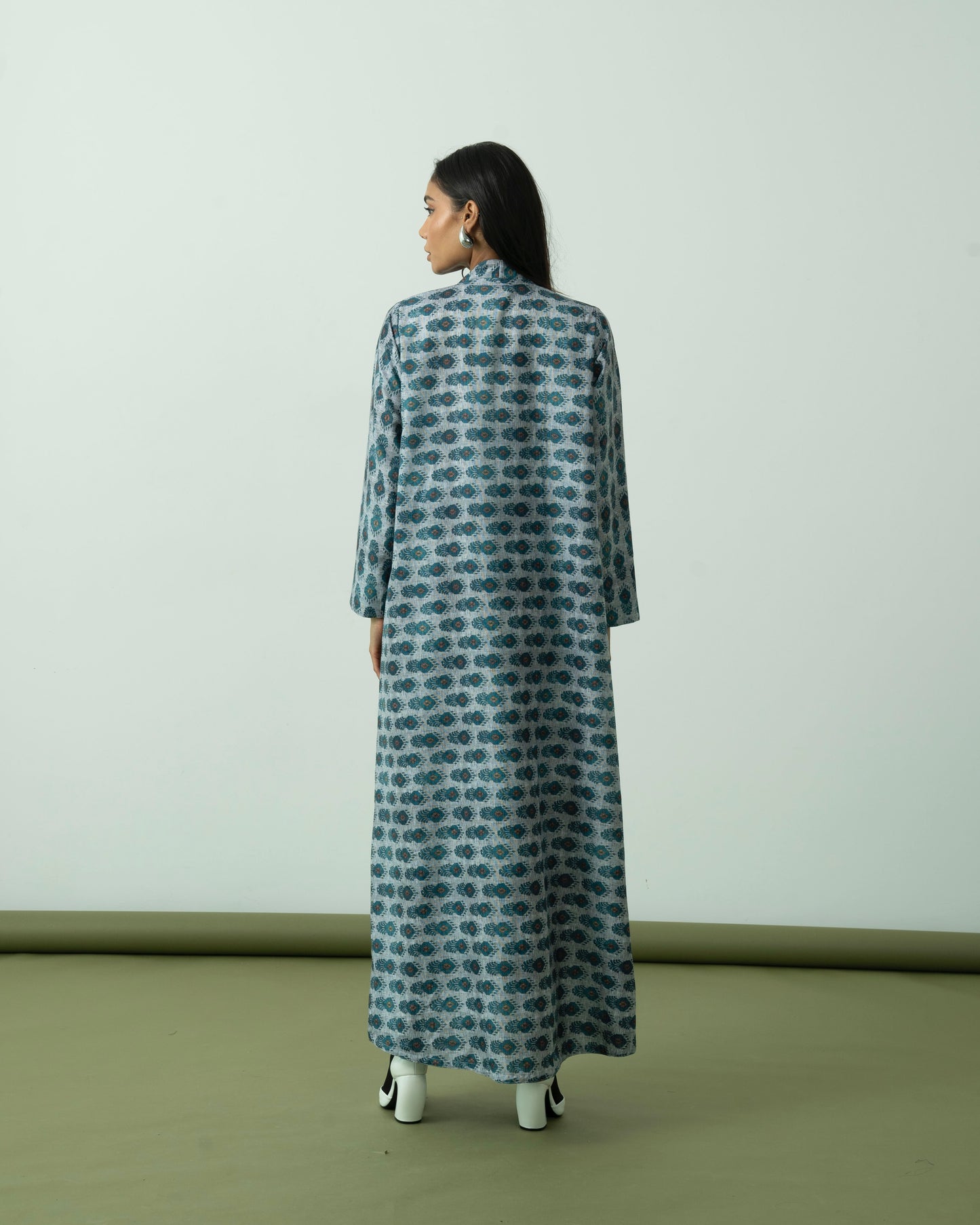 Printed Linen Abaya