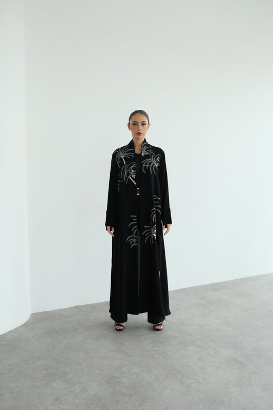 Palm Tree Black Abaya