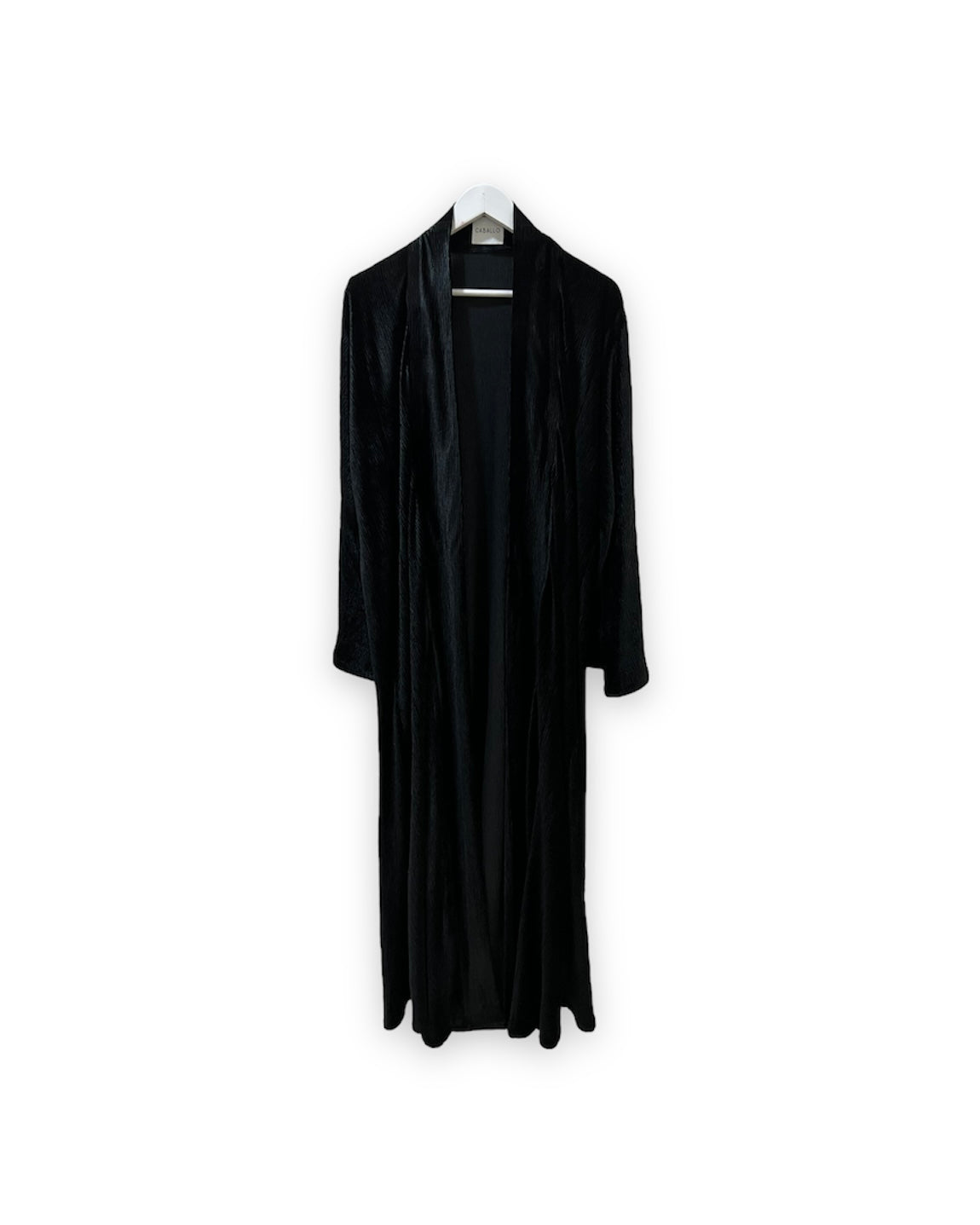 Velvet Striped Abaya (Black)